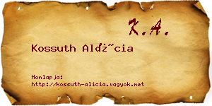 Kossuth Alícia névjegykártya